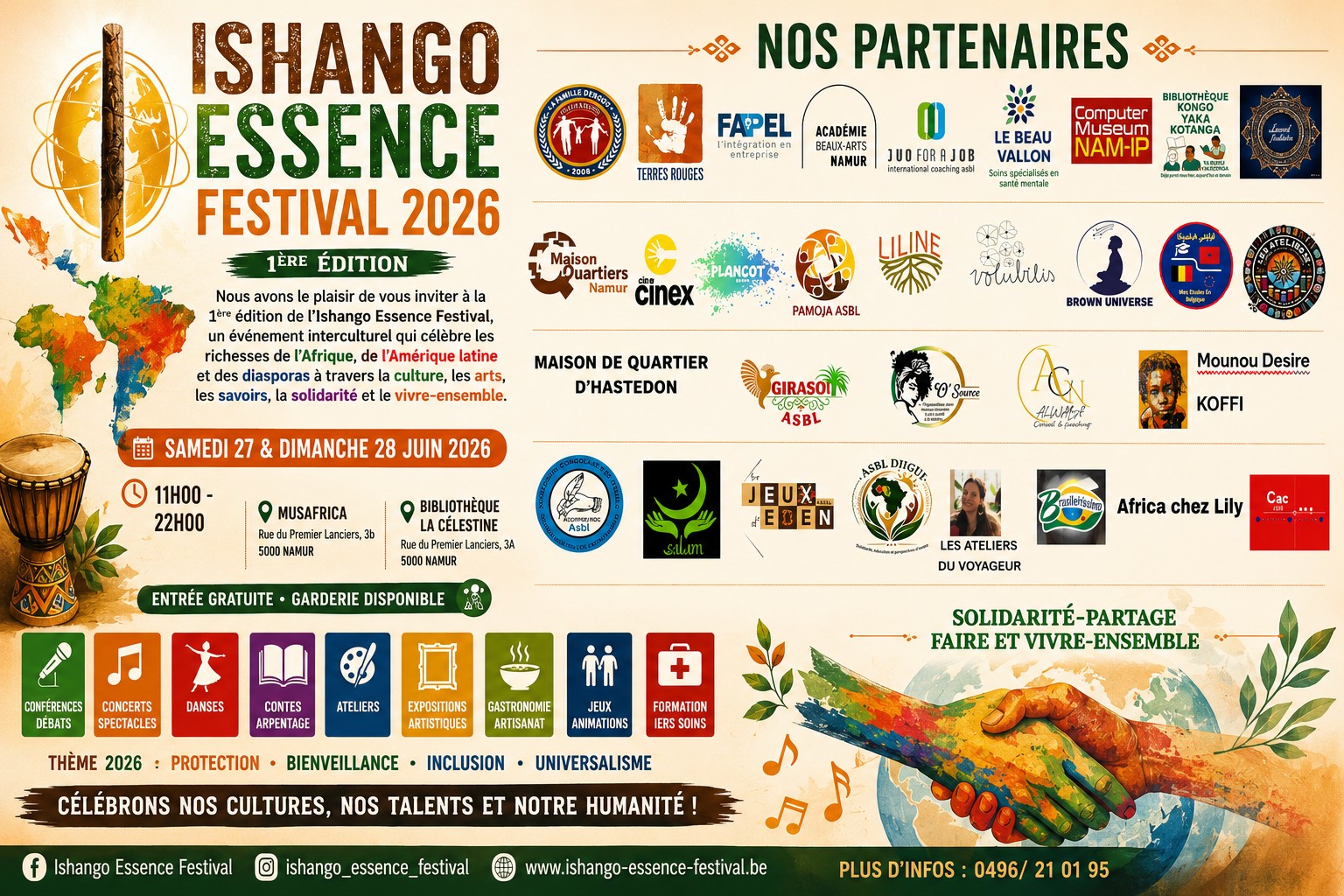 Les partenaires de l'Ishango Essence Festival 2026